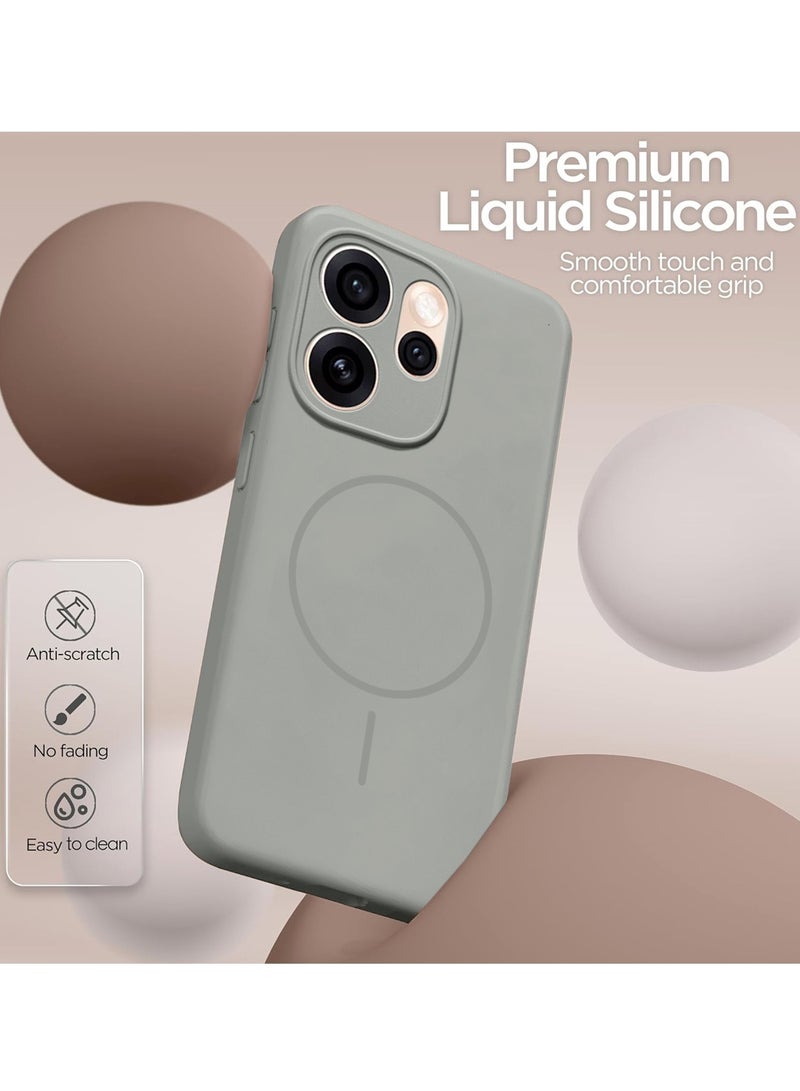 Wtech Oppo Reno15 Pro 5G 2026 Premium Liquid Silicone Compatible With Thin Magsafe Ring Case Cover (MCMPMN) - Grey - Image 3